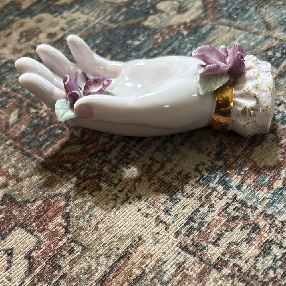 LEFTON CHINA HAND PAINTED PORCELAIN LADY HAND RING HOLDER FIGURINE JAPAN 717VP - Picture 3 of 7